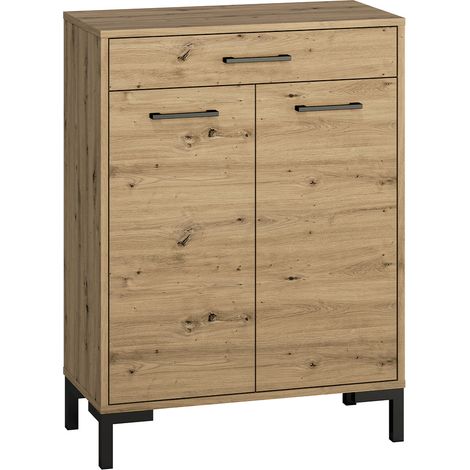 Mueble para zapatos 2 puertas 1 cajón Liora Madera (1/4)