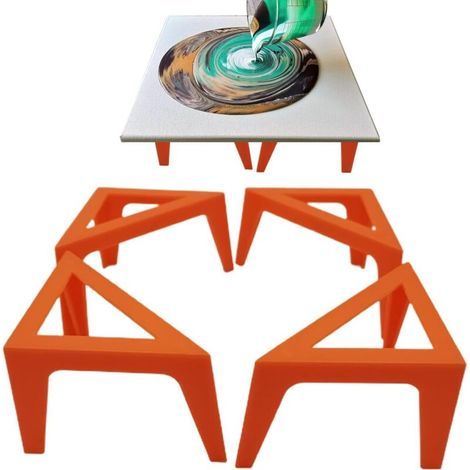 Lot de 4 supports de peinture, supports en toile pour peindre, support de peinture sur toile, support pour verser de la peinture, pieds en toile pour verser de l'acrylique liquide (1/4)