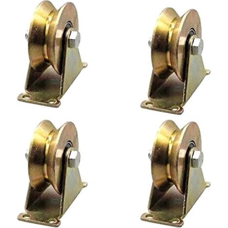 Poulie à gorge en V pour porte coulissante, roulette rigide renforcée pour rail inversé, roulement à billes pour portail coulissant (1/5)