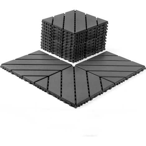 Dalles terrasse clipsables en polypropylène gris HAVRYA (1/5)