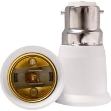 Adaptateur de douille - Culot E27 interne vers culot B22 externe [Douille de lampe], lot de 2, blanc (1/3)