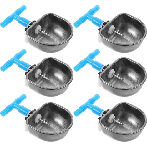 Juego de bebederos de acero inoxidable de 6 piezas para conejos con cuenco automático, capacidad para jaula/conejera, dispensador de agua a prueba de mordeduras para una alimentación cómoda de los con