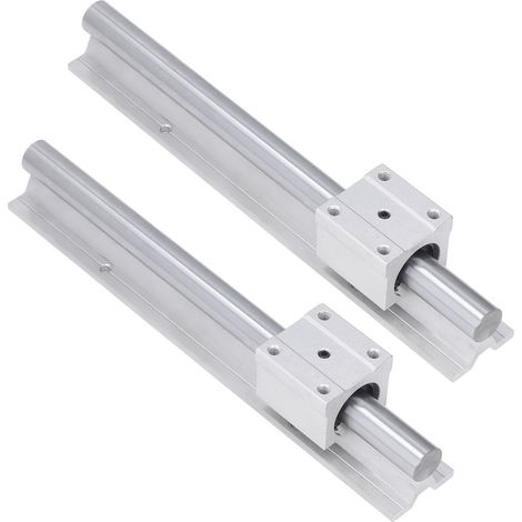 2 pièces de guidage linéaire sur rail de 300 mm pour arbre de mouvement, pièces CNC avec bloc coulissant SBR20 (1/5)