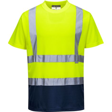 Bicolor T-Shirt Farbe: Gelb/Navy Größe 6XL - Portwest