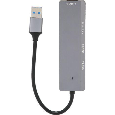 Hub USB 3.0 5Gbps 3 Ports + Lecteur Carte Mémoire Aluminium Dissipation Rapide pour PC (1/5)