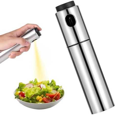 Flacone spray in acciaio inox da 100 ml - Atomizzatore fine per olio, ideale per friggitrice ad aria, grill e cucina (olio da cucina, aceto, olio d'oliva) (1/5)