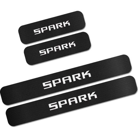 (Spark) Pour Chevrolet Spark,lot de 4 protections de seuil de porte en fibre de carbone,autocollantes anti-rayures,accessoires de tuning auto (1/3)