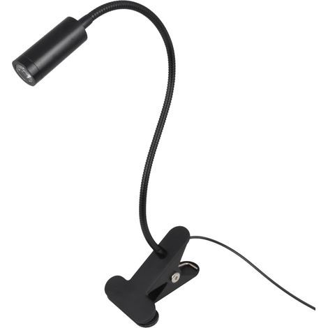 Lampe LED Tube Flexible avec Pince Lumière de Lecture et Spot de Travail Éclairage Chaud pour Bureau Atelier et Chambre,Lumière blanche,Noire (1/5)