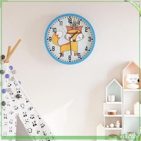4008400 Horloge murale bleu 25,5 cm polystyrène et verre (1/5)