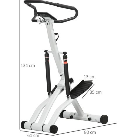 Stepper con manillar y pantalla LCD, 12 niveles de resistencia, negro/plata OKMYHOME (1/5)