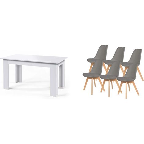 Pack Mesa Fija de Comedor o Cocina + 6 Sillas Nordic (1/5)