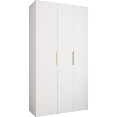 Armario Hartford 573, Blanco, 246x130x42cm, Puertas de armario: Con bisagras, Número de estantes: 6