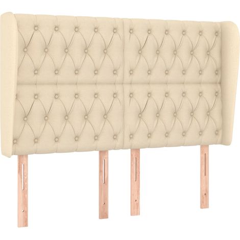 Maison Exclusive - Testiera ad Orecchio Crema 163x23x118/128 cm in Tessuto