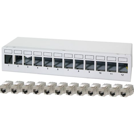 LOGILINK panneau de brassage NK4093 12Ports avec 12 modules CAT6A inclus