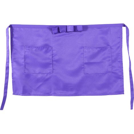 1pc Unisex Women/Men Short Waist Apron Kitchen Cooking Waiter Waitress Purple