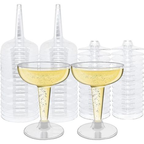Lot de 50 verres à cocktail jetables en plastique, 12 cl, empilables, pour vos soirées. (1/5)