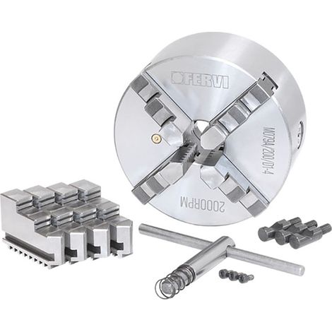 Fervi M079A/200/D1-4 Mandrino a 4+4 griffe di precisione autocentrante Camlock (1/4)