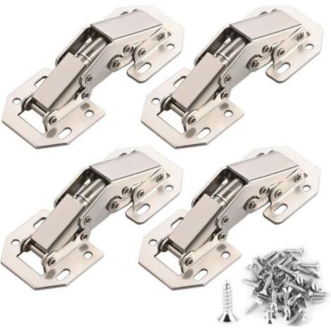 8PCS Charnière Porte Placard 90 Degrés avec Vis Amortisseur Piston Compression Support Relevable Accessoire Meubles Coin 77mm x 32mm (1/5)