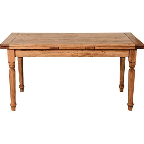 Mesa extensible de estilo Country de madera maciza de tilo acabado con efecto natural made in italy (1/5)