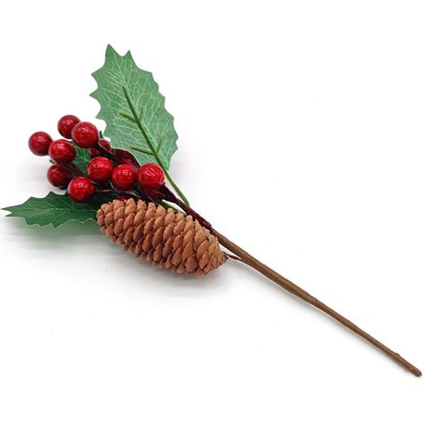 Rameaux Artificiels Baies Rouges - Branches De Houx Pour Couronnes Et Décorations De Noël - 20 Pièces (1/5)