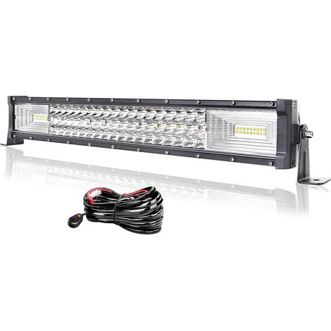 Barre LED 56cm 22'' 270W Avec Câblage - Rampe Spot et Flood 12V 24V Étanche - Projecteur Longue Portée Feux Phare de Travail Pour 4x4 Voiture Camion Tracteur Quad Bateau (1/5)
