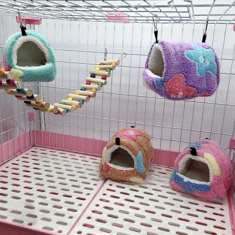 Hamac suspendu pour hamster, nid suspendu pour rat, chinchilla, perroquet, cochon d'Inde, rat (1/4)
