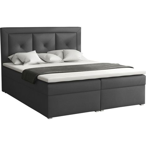 Lit boxspring Pomona 113, Victoria 14 868, Continental, Double, 140x200, Tissu, Disponible, 140x215x115cm