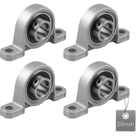 4 Pièces Roulements de Bloc d'oreiller, Palier Roulement, Roulements à Billes, Roulements Alliage de Zinc, Paliers a Semelle, Roulements à Billes, avec Base en fonte solide (Taille : 20mm) (1/5)