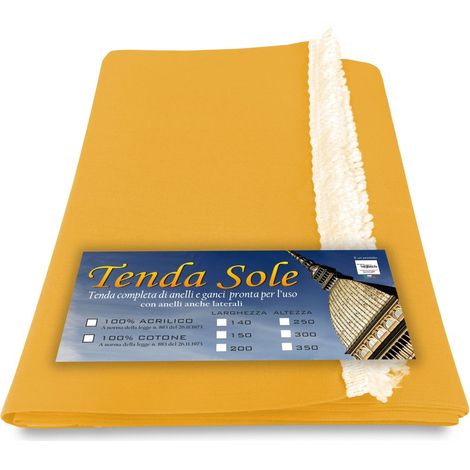 TENDA Sole da ESTERNO Giardino BALCONE Unito GIALLO Confezionata Cm. 140x250