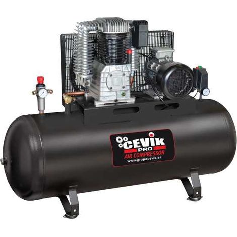Compresor correa pro estacionario k30 270 litros 5,5hp trifasico 400v ca-pro300-k30tf CEVIK
