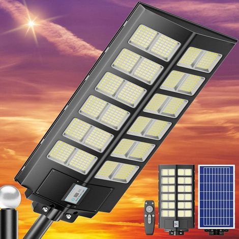 TrAdE Shop Traesio - Lampione Solare 6500k Iluminazione Stradale Per Campi Da Basket Strade Parchi Giochi -