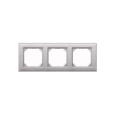 Marco Merten 486360 aluminio 3 módulos para interruptores