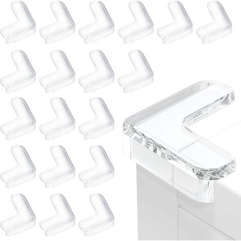4 Protections coin de table,Transparent,Elastique,PVC souple,Sécurité bébé,Maison (1/5)