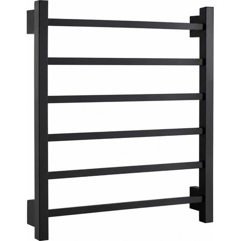 Sèche-Serviettes Électrique Inox 01 tube carré noir, poids brut 3,3 kg, produit 58 × 50 × 7 cm, emballage 63 × 53 × 10 cm – Livraison gratuite