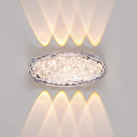 12W LED Applique Murales, Art déco Intérieur Extérieur Lampe Murale, 3000K Blanc Chaud Applique murale Étanche IP65 pour Chambre Escalier Couloir Cour Terrasse (1/5)