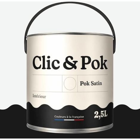 POK SATIN Peinture Mur Plafond – Intérieure Satinée, Lessivable, Multisupport - Blanc Oxydé - 2,5L (1/4)