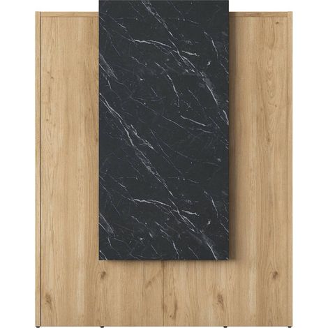 Bureau Mappano, un tiroir, une étagère, 40x90x110h cm Marron Noyer (1/5)