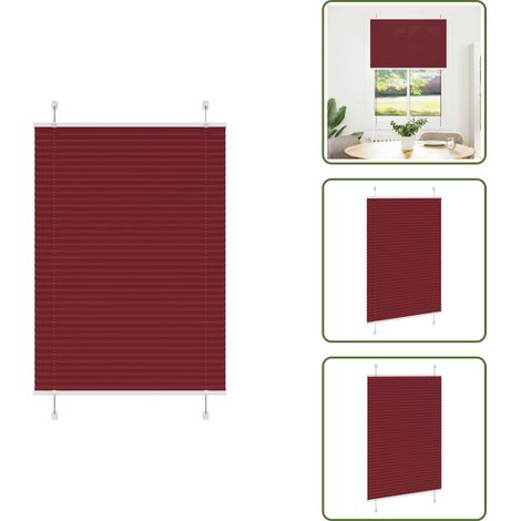 vidaXL Plissee Bordeauxrot 95x150 cm Stoffbreite 94,4 cm Polyester (1/5)