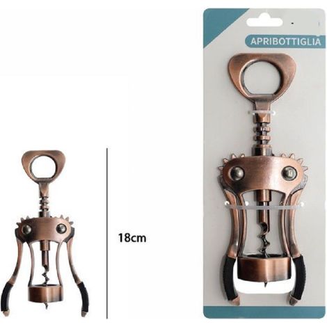 Trade Shop - 18cm Bronzed Flaschenöffner Korkenzieher Vintage Sommelier Wein Bier 55366 -