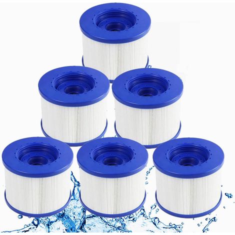 Cartouches Filtre Spa a Visser,Filtre à Vis pour Spa Gonflable Pas De Vis 60mm,Cartouche Filtre pour Spa, Compatible pour Cosy Spa, Clever Spa, Rechange Filtre pour Spa. (Bleu-6) (1/5)