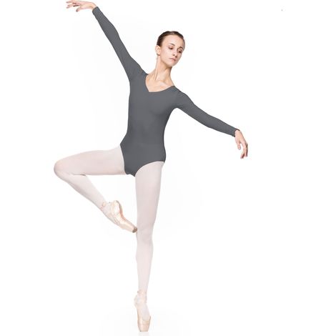 Mirta - traje de gimnasia para adultos para danza, grafito. Traje de ballet Mirta para danza, gimnasia, grafito, S (1/4)