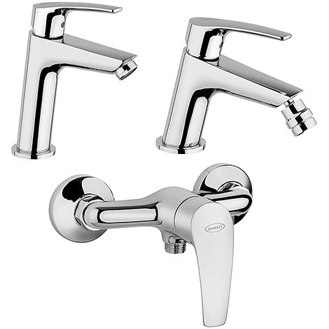 Set Rubinetti Jacuzzi per lavabo e bidet senza scarico e doccia esterno serie Lucente cromato (1/5)