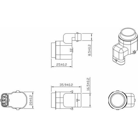 Capteur De Stationnement - ABS - Pour Audi A3 A4 A5 A6 A7 A8 Q3 Q5 Q7 TT VW Passat T - 4 Broches - 2 5 M - Lot De 4 (1/4)
