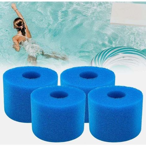 Lot de 4 filtres en mousse pour piscine Intex Type S1 - Filtres en mousse pour spas et piscines - Réutilisables et lavables - Éponge filtrante type S1 (4 pièces)- (1/4)