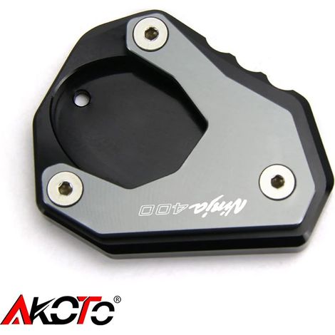 (Gris-NINJA400) Compatible avec KAWASAKI NINJA400 NINJA 400 Z400 2018 2019 2020 2021 2022 Béquille latérale CNC, extension et plaque de support. Maxpower (1/4)