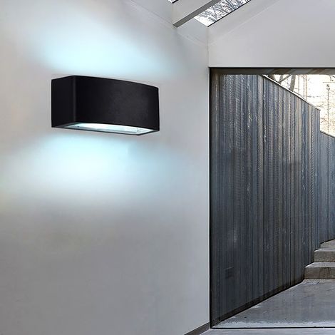 Applique a parete per esterno IP65 con attacco E27 luce lampada da muro nero (1/6)