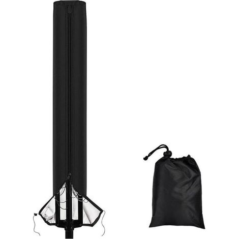 Copertura per mobili da giardino，Borsa di Asciugatrice Lavanderia al di Fuori del Rotary Impermeabile, Copertura per l'Essiccatore, il Rotary clothesline con cerniera, Tessuto di Oxford 120D, Nero(168 (1/5)