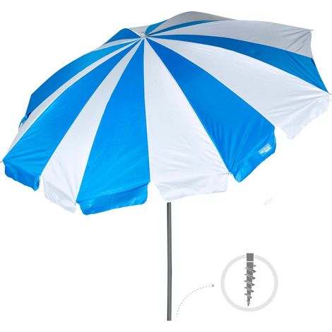 Parasol de playa Aktive Twister azul blanco Ø200cm UV50 (1/5)