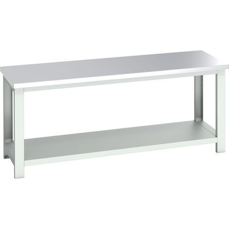 Bott 41003672.16V Cubio Bench with Shelf, Stainless Steel Clad Top 2000 x 750mm