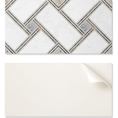 Baldosas decorativas autoadhesivas de vinilo para pasillo con dise帽o geom茅trico de l铆neas, 10x40x20 cm.